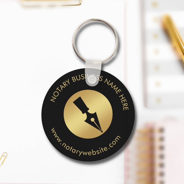 Black & Gold Promotional Notary Logo Branded Key Ring (Creator Uploaded)