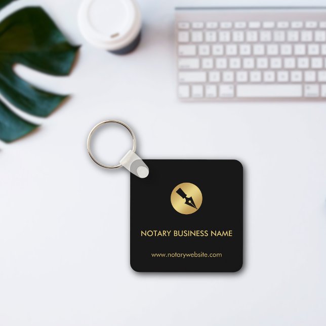 Black & Gold Promotional Notary Logo Business Key Ring (Creator Uploaded)