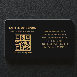 Black Gold QR Code Business Card