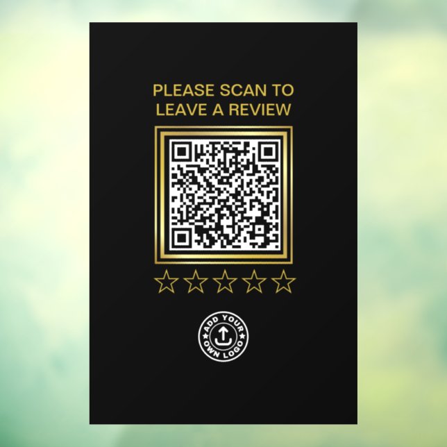 Black Gold QR Code Business Logo Scan To Review (Sheet 3)