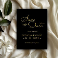 Black Gold QR Code Wedding Save The Date