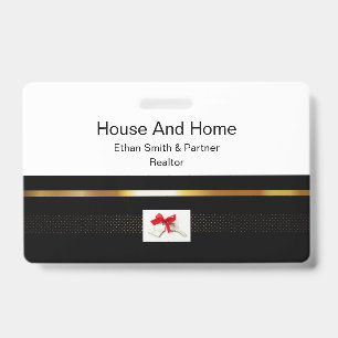 Black & Gold Real Estate Marketing Introduction ID Badge