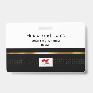Black & Gold Real Estate Marketing Introduction ID Badge
