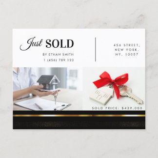 Black & Gold Real Estate Marketing Introduction Postcard