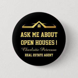 Black & Gold Real Estate Promotional Marketing 6 Cm Round Badge