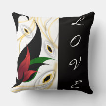 Black, Gold, Red & Green Abstract Ornamental Art