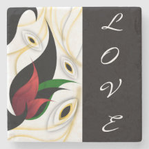 Black, Gold, Red & Green Abstract Ornamental Art