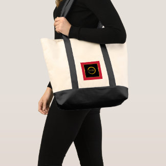 black gold red logo professional promotional tote bag