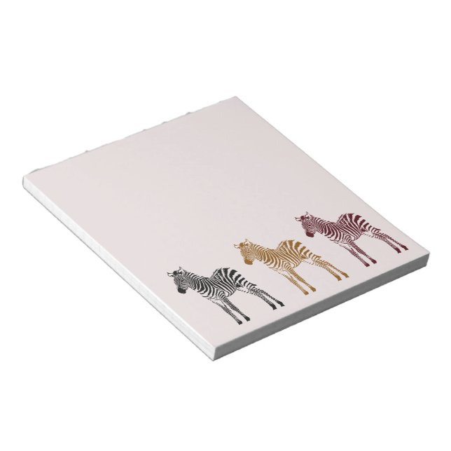 Black Gold Red Zebras Notepad (Angled)