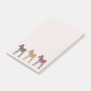 Black Gold Red Zebras Post-it Notes