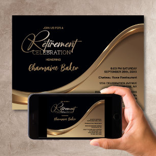 Black Gold Retirement Party Invitation