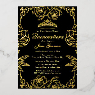 Black Gold Rose Garden Quinceanera