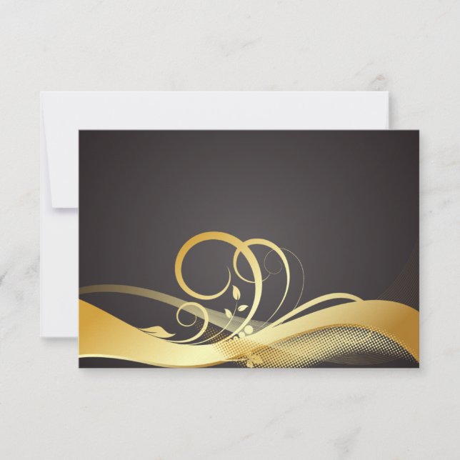 Black & Gold RSVP Card (Front)