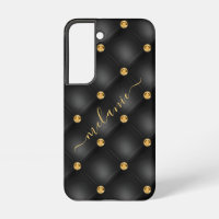 Black Gold Samsung Galaxy Case with Custom Name