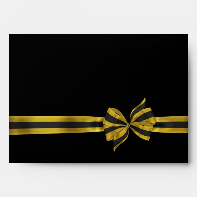 Black Gold Satin Ribbon Envelopes (Front)