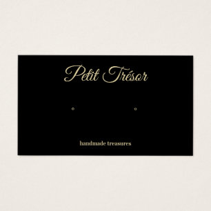 Black Gold Script Earring Display