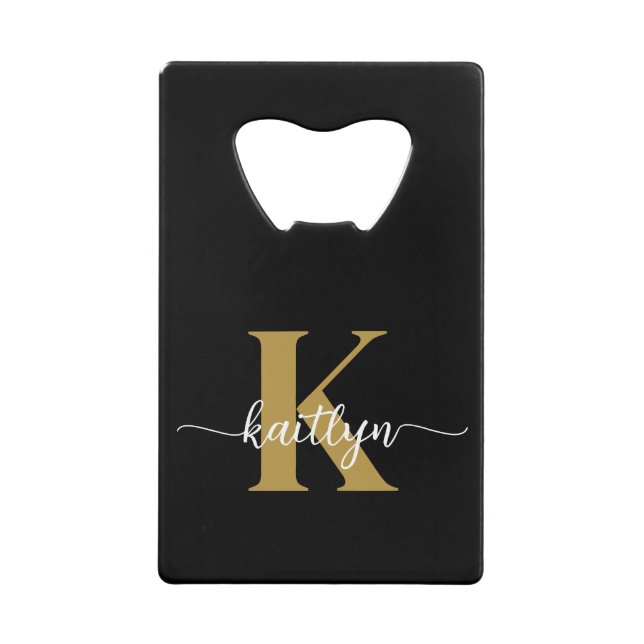 Black Gold Script Monogram (Front)