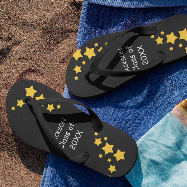 Black & Gold Senior Class Flip Flops (Creator Uploaded)