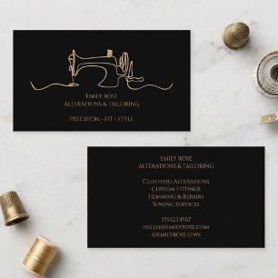 Black Gold Sewing Tailor Alterations Business Card
