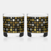 Black Gold Silver White Modern Geometric Pattern