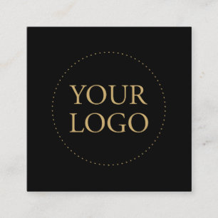 Black & Gold   Simple Logo & Social Media  Square Business Card