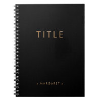 Black Gold Simple Modern Minimalist Personalized