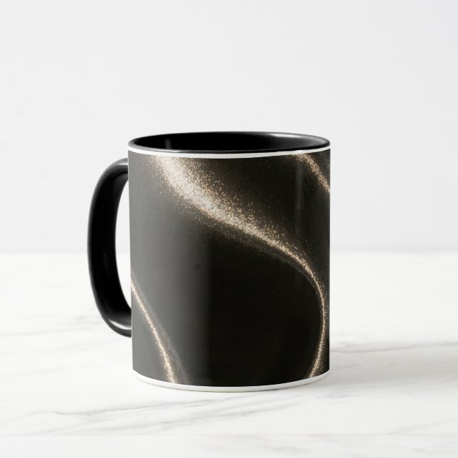 Black Gold Sparkle Mug (Front Left)