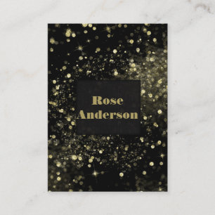 Black & Gold Sparkling Lights Glam Sparkle Glitter Business Card