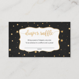 Black gold star chalkboard diaper raffle ticket