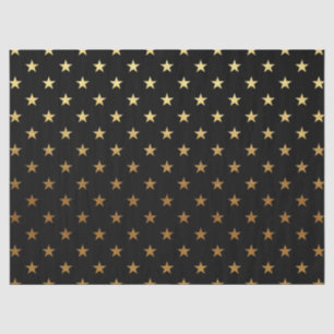 black gold star pattern party tissue paper