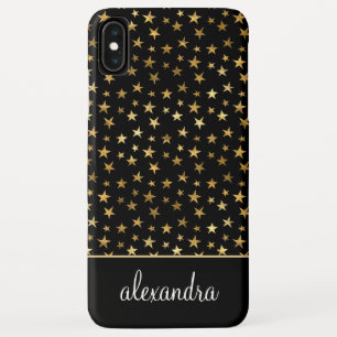 Black - Gold Stars Celestial Monogram Case-Mate iPhone Case