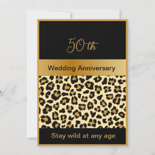 black gold stay wild 50th anniversary Flat Card