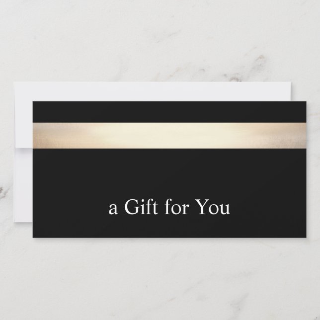 Black Gold Stripe Gift Certificate Thank You Card (Front)
