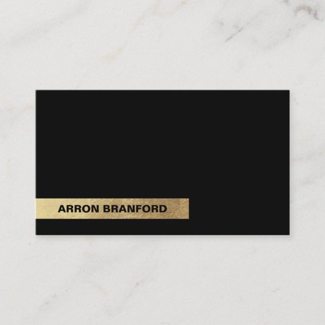 Black Gold Stripe Modern Business Card (Front)