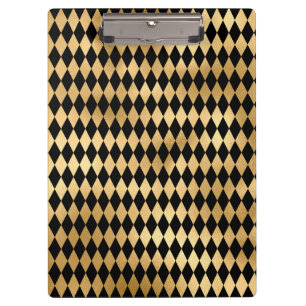 Black & Gold Stripe Striped Pattern Minimal Style Clipboard