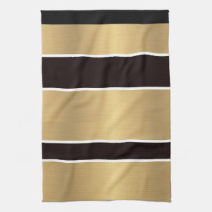 Black Gold Stripes Striped Kitchen Towels Towel