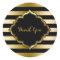 Black & Gold Stripes Thank You Sticker