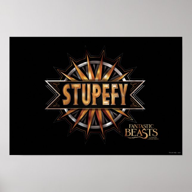 Black & Gold Stupefy Spell Graphic Poster (Front)