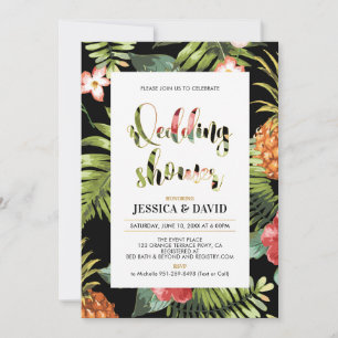 Black & Gold Summer Wedding Shower Invitation