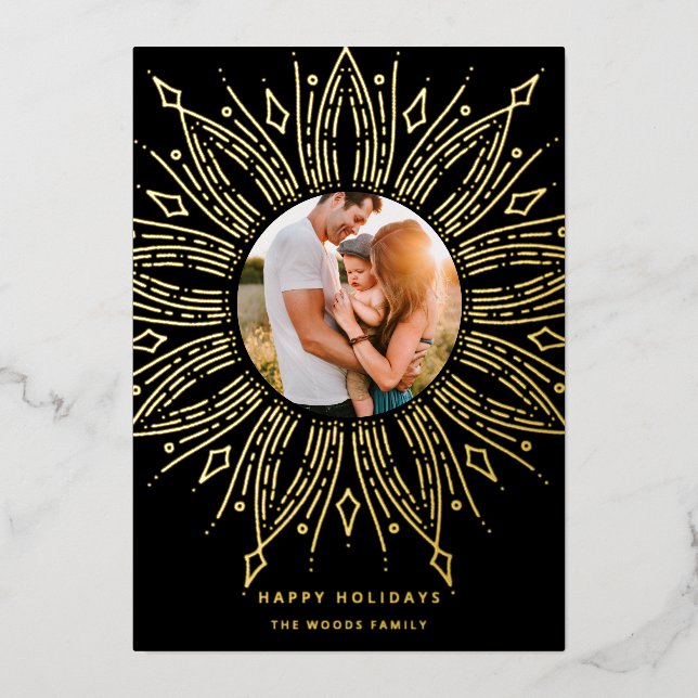 Black & Gold sunburst frame art deco photo (Front)