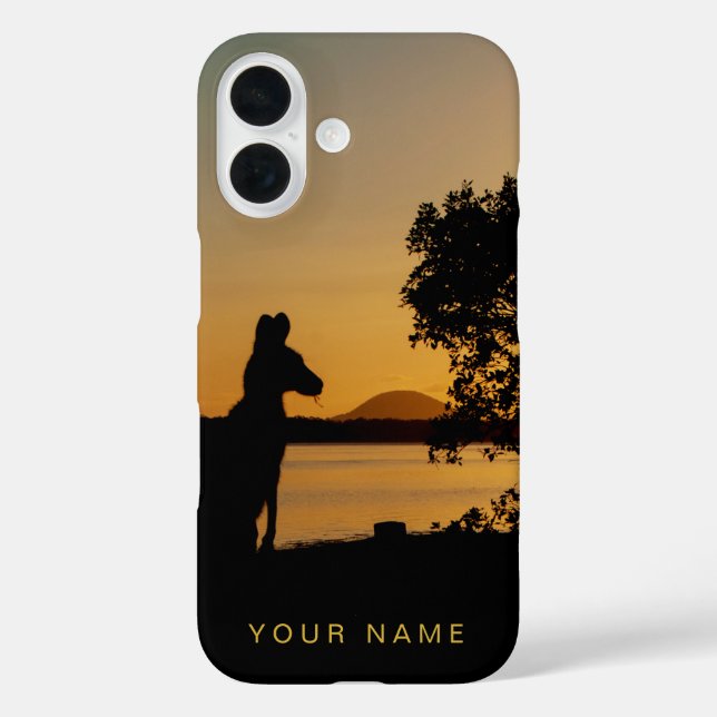 Black & Gold Sunset Silhouette Kangaroo Australia Case-Mate iPhone Case (Back)