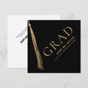 Black Gold Tassel Unique Graduation Custom  Invitation