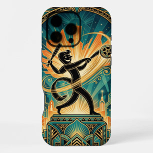 Black Gold Teal iPhone 16 Pro Max Case   Vintage