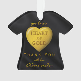 Black Gold Tee Heart of Gold Love Shirt Thank You Ornament