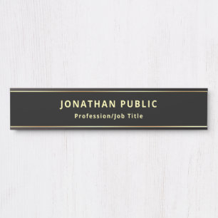 Black Gold Template Elegant Classic Look Long Door Sign