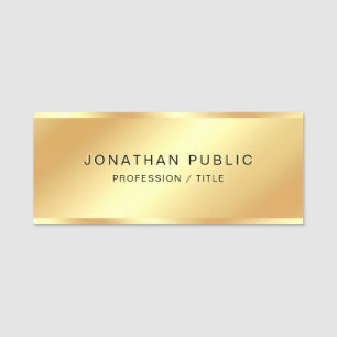 Black & Gold Template Employee Staff Crew Luxury Name Tag
