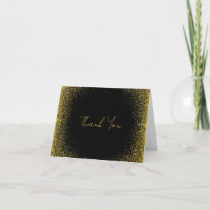 Black & Gold Thank You Card   Elegant Milestone