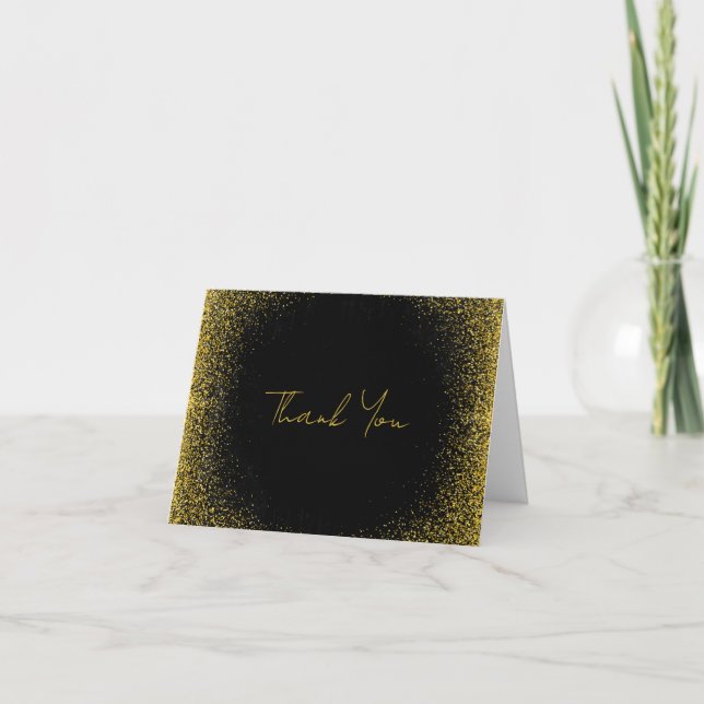 Black & Gold Thank You Card | Elegant Milestone (Front)