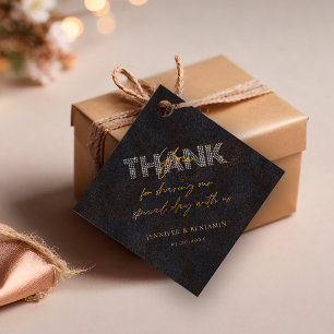 Black Gold Thank You for Sharing our Special Day Favour Tags