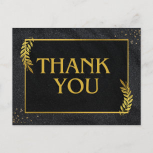 Black & Gold thank you postcard